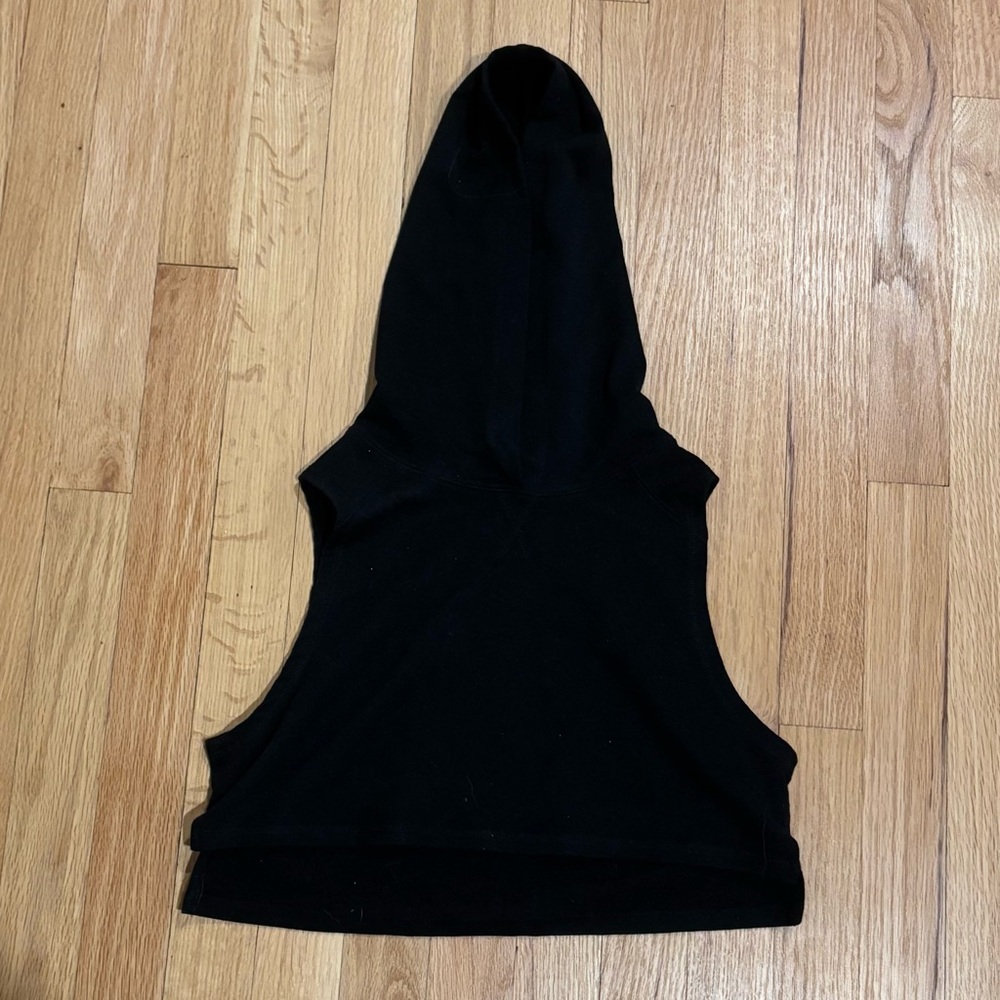 Black Sleeveless Hoodie